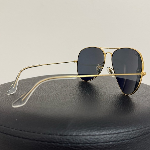 Unisex Ray-Ban Black and Gold Aviator Sunglasses - Picture 2 of 6